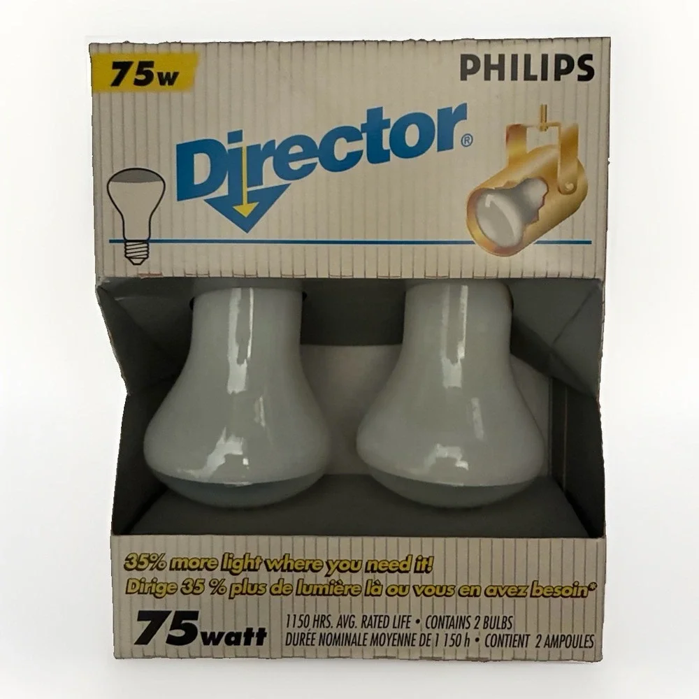 Set 2 PHILIPS Director 75 Watt Indoor Track & Recessed Light Bulbs 75K19/DL NIP